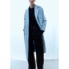 image:imagechouyatou Womens Winter Warm Notch Lapel Double Breasted Long Wool Coat OvercoatBlue