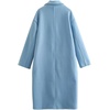 image:imagechouyatou Womens Winter Warm Notch Lapel Double Breasted Long Wool Coat OvercoatBlue
