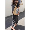 image:imagechouyatou Women Casual Cotton Short Sleeve V Neck Long Dress A Line Linen Maxi Shirt Dress with Side PoketsBlack Grey
