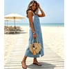 image:imagechouyatou Womens Adjustable Straps Denim Overall Jean Jumper DressBlue