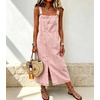 image:imagechouyatou Womens Adjustable Straps Denim Overall Jean Jumper DressPink