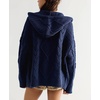 image:imagechouyatou Womens Cable Knit Loose Cardigan Sweater Zip Up Hoodie JacketNavy