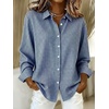 image:imagechouyatou Womens Plaid Button Down Shirt Long Sleeve Gingham Blouse TopsNavy