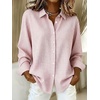 image:imagechouyatou Womens Plaid Button Down Shirt Long Sleeve Gingham Blouse TopsPink