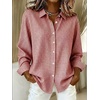 image:imagechouyatou Womens Plaid Button Down Shirt Long Sleeve Gingham Blouse TopsRed