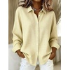 image:imagechouyatou Womens Plaid Button Down Shirt Long Sleeve Gingham Blouse TopsYellow