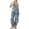 image:imagechouyatou Womens Retro Camouflage Denim Overalls Barrel Jeans Boyfriend Y2K Wide Leg Denim Pant JumpsuitBlue