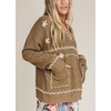 image:imagechouyatou Womens Embroidery Knit Sweater VNeck Oversized Y2K Pullover TopsKhaki