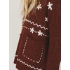 image:imagechouyatou Womens Embroidery Knit Sweater VNeck Oversized Y2K Pullover TopsRed