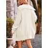image:imagechouyatou Womens Fall Collared Ribbed Knit Long Cardigan Sweater Button Down Oversized Cardigan CoatBeige