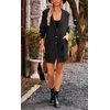 image:imagechouyatou Womens Fall Collared Ribbed Knit Long Cardigan Sweater Button Down Oversized Cardigan CoatBlack