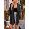 image:imagechouyatou Womens Fall Collared Ribbed Knit Long Cardigan Sweater Button Down Oversized Cardigan CoatBlack