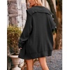 image:imagechouyatou Womens Fall Collared Ribbed Knit Long Cardigan Sweater Button Down Oversized Cardigan CoatBlack