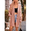 image:imagechouyatou Womens Fall Collared Ribbed Knit Long Cardigan Sweater Button Down Oversized Cardigan CoatDark Pink