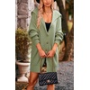 image:imagechouyatou Womens Fall Collared Ribbed Knit Long Cardigan Sweater Button Down Oversized Cardigan CoatGreen