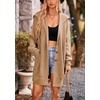 image:imagechouyatou Womens Fall Collared Ribbed Knit Long Cardigan Sweater Button Down Oversized Cardigan CoatKhaki
