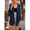 image:imagechouyatou Womens Fall Collared Ribbed Knit Long Cardigan Sweater Button Down Oversized Cardigan CoatNavy Blue