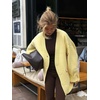 image:imagechouyatou Womens Fall Graphic Embroidery Button Down Cardigans V Neck Cozy Funny Knit Cardigan Sweater Jacket CoatYellow