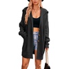image:imagechouyatou Womens Fall Collared Ribbed Knit Long Cardigan Sweater Button Down Oversized Cardigan CoatBlack
