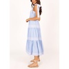 image:imagechouyatou Womens Striped Spaghetti Strap Maxi Dress Summer Boho Flowy Swing Back Smocked Beach SundressBlue
