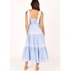 image:imagechouyatou Womens Striped Spaghetti Strap Maxi Dress Summer Boho Flowy Swing Back Smocked Beach SundressBlue