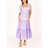 image:imagechouyatou Womens Striped Spaghetti Strap Maxi Dress Summer Boho Flowy Swing Back Smocked Beach SundressPurple