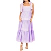 image:imagechouyatou Womens Striped Spaghetti Strap Maxi Dress Summer Boho Flowy Swing Back Smocked Beach SundressPurple