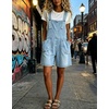 image:imagechouyatou Womens Baggy Denim Bib Overall Shorts Adjustable Strap OverallsLight Blue