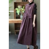 image:imagechouyatou Womens Fall Winter Sleeveless Corduroy Overall Dress Jumper Maxi Babydoll Tank Dress with PocketFuchsia