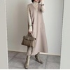 image:imagechouyatou Womens Fall Winter Sleeveless Wool Overall Dress Casual Business Maixi Pinafore Tank DressApricot