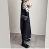 image:imagechouyatou Womens Fall Winter Sleeveless Wool Overall Dress Casual Business Maixi Pinafore Tank DressBlack