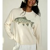 image:imagechouyatou Womens Fish Graphic Pattern Pullover Sweater Chunky Jumper TopsApricot