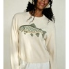 image:imagechouyatou Womens Fish Graphic Pattern Pullover Sweater Chunky Jumper TopsApricot