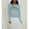 image:imagechouyatou Womens Fish Graphic Pattern Pullover Sweater Chunky Jumper TopsBlue