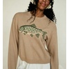 image:imagechouyatou Womens Fish Graphic Pattern Pullover Sweater Chunky Jumper TopsKhaki