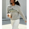 image:imagechouyatou Womens Fish Graphic Pattern Pullover Sweater Chunky Jumper TopsLight Gray