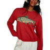 image:imagechouyatou Womens Fish Graphic Pattern Pullover Sweater Chunky Jumper TopsRed