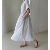 image:imagechouyatou Womens Cotton Striped Shirt Dress Button Up Short Sleeve Midi Long Shift Dress with PocketsGray