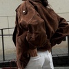 image:imagechouyatou Womens Fall Boyfriend Faux Suede Leather Jacket Casual Motorcycle Leather Jacket Winter CoatBrown