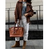 image:imagechouyatou Womens Fall Boyfriend Faux Suede Leather Jacket Casual Motorcycle Leather Jacket Winter CoatBrown