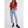 image:imagechouyatou Womens Fall Star Patchwork Zip Up Motorcycle Faux Leather JacketRed