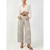 image:imagechouyatou Womens Y2K Baggy Barrel Jeans Floral Print Wide Leg Denim Ankle Pants Boyfriend High Waisted JeansLight Khaki