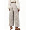 image:imagechouyatou Womens Y2K Baggy Barrel Jeans Floral Print Wide Leg Denim Ankle Pants Boyfriend High Waisted JeansLight Khaki