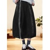 image:imagechouyatou Womens Y2k Zip Up Bubble Denim Skirt High Waist A Line Flowy Midi Jean Skirt with PocketsBlack