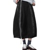image:imagechouyatou Womens Y2k Zip Up Bubble Denim Skirt High Waist A Line Flowy Midi Jean Skirt with PocketsBlack