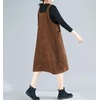 image:imagechouyatou Womens Summer Striped Printed Cotton Dress Loose Flowy A line V Neck Beach Boho Maxi Long DressBrown