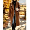 image:imagechouyatou Womens Double Breasted Dressy Wool Coat Belted Trench Pea CoatBrown