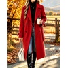 image:imagechouyatou Womens Double Breasted Dressy Wool Coat Belted Trench Pea CoatRed