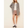 image:imagechouyatou Womens Double Breasted Plaid Mid Long Dressy Blazer Wool PeacoatApricot