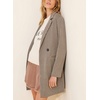 image:imagechouyatou Womens Double Breasted Plaid Mid Long Dressy Blazer Wool PeacoatApricot